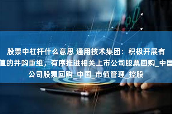 股票中杠杆什么意思 通用技术集团：积极开展有利于提高投资价值的并购重组，有序推进相关上市公司股票回购_中国_市值管理_控股