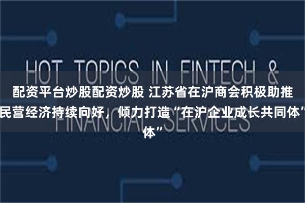 配资平台炒股配资炒股 江苏省在沪商会积极助推民营经济持续向好，倾力打造“在沪企业成长共同体”