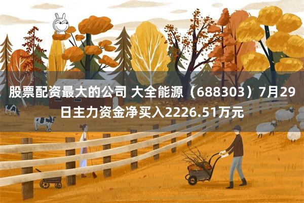 股票配资最大的公司 大全能源（688303）7月29日主力资金净买入2226.51万元