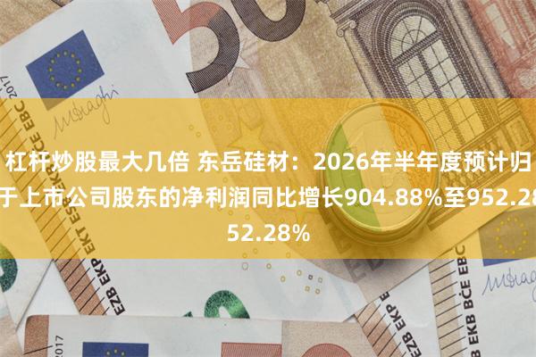 杠杆炒股最大几倍 东岳硅材：2026年半年度预计归属于上市公司股东的净利润同比增长904.88%至952.28%