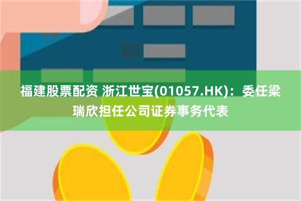 福建股票配资 浙江世宝(01057.HK)：委任梁瑞欣担任公司证券事务代表