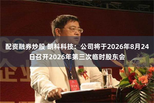 配资融券炒股 朗科科技：公司将于2026年8月24日召开2026年第三次临时股东会