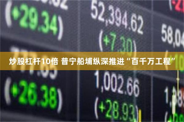 炒股杠杆10倍 普宁船埔纵深推进“百千万工程”