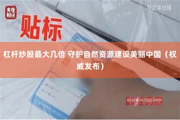 杠杆炒股最大几倍 守护自然资源建设美丽中国（权威发布）