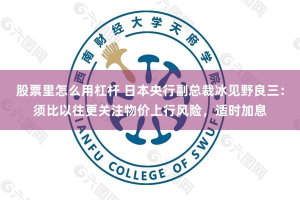 股票里怎么用杠杆 日本央行副总裁冰见野良三：须比以往更关注物价上行风险，适时加息