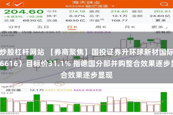 炒股杠杆网站 【券商聚焦】国投证券升环球新材国际（06616）目标价31.1% 指德国分部并购整合效果逐步显现