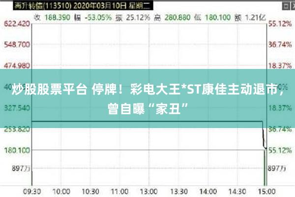 炒股股票平台 停牌！彩电大王*ST康佳主动退市，曾自曝“家丑”