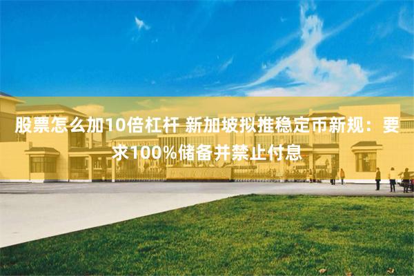 股票怎么加10倍杠杆 新加坡拟推稳定币新规：要求100%储备并禁止付息